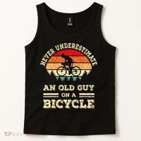 Never Underestimate An Old Guy On A Bicycle Funny Cycling Tank Top thumb 2