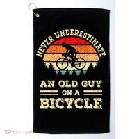 Never Underestimate An Old Guy On A Bicycle Funny Cycling Golf Towel thumb 0