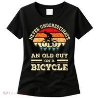 Never Underestimate An Old Guy On A Bicycle Funny Cycling Women's T-Shirt thumb 0