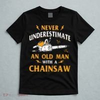 Never Underestimate An Old Man Lumberjack Chainsaw & Logger T-Shirt thumb 5