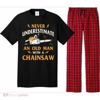 Never Underestimate An Old Man Lumberjack Chainsaw & Logger Pajama Set thumb 0