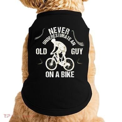 Never Underestimate An Old Guy On A Bike Doggie Tank