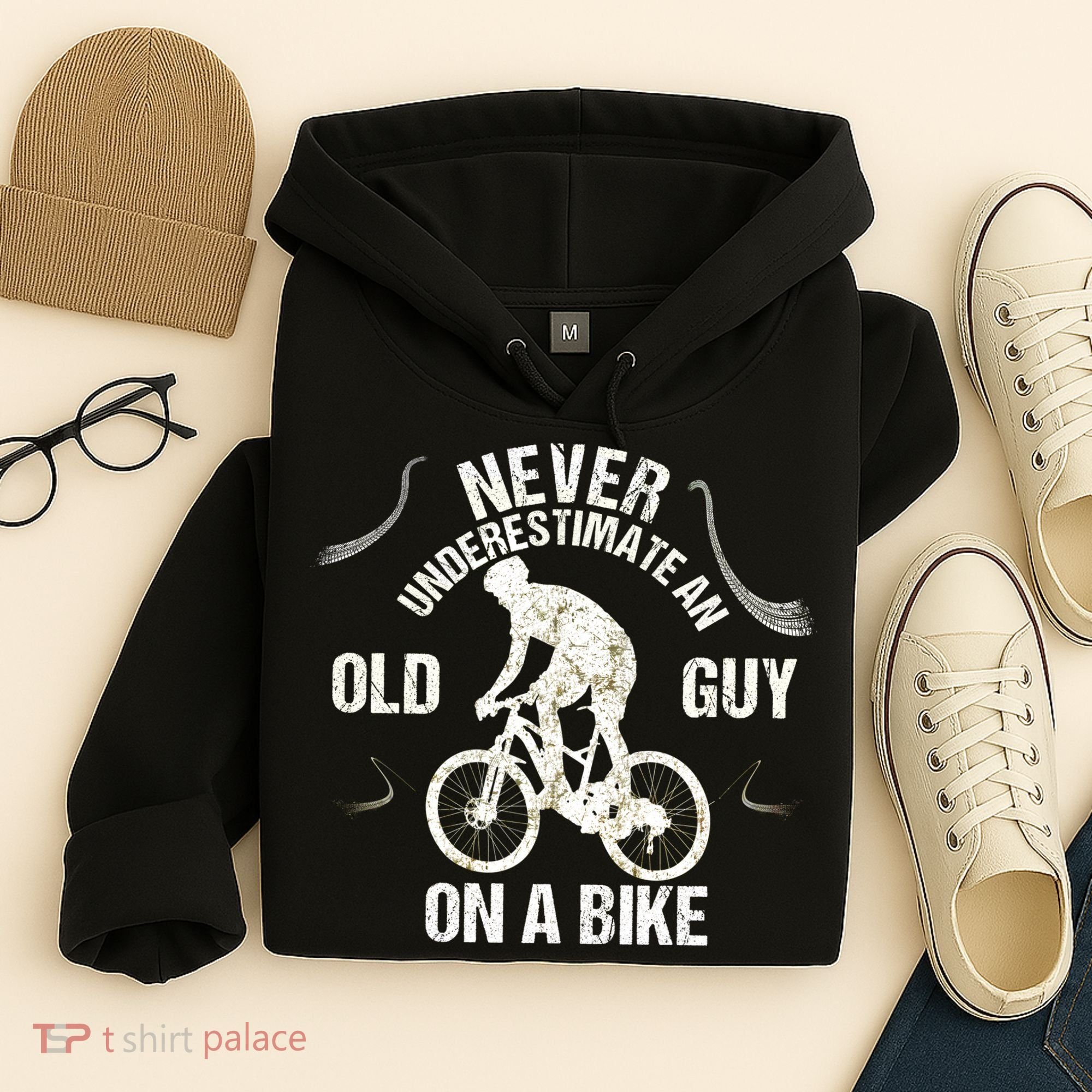 Never Underestimate An Old Guy On A Bike Hoodie