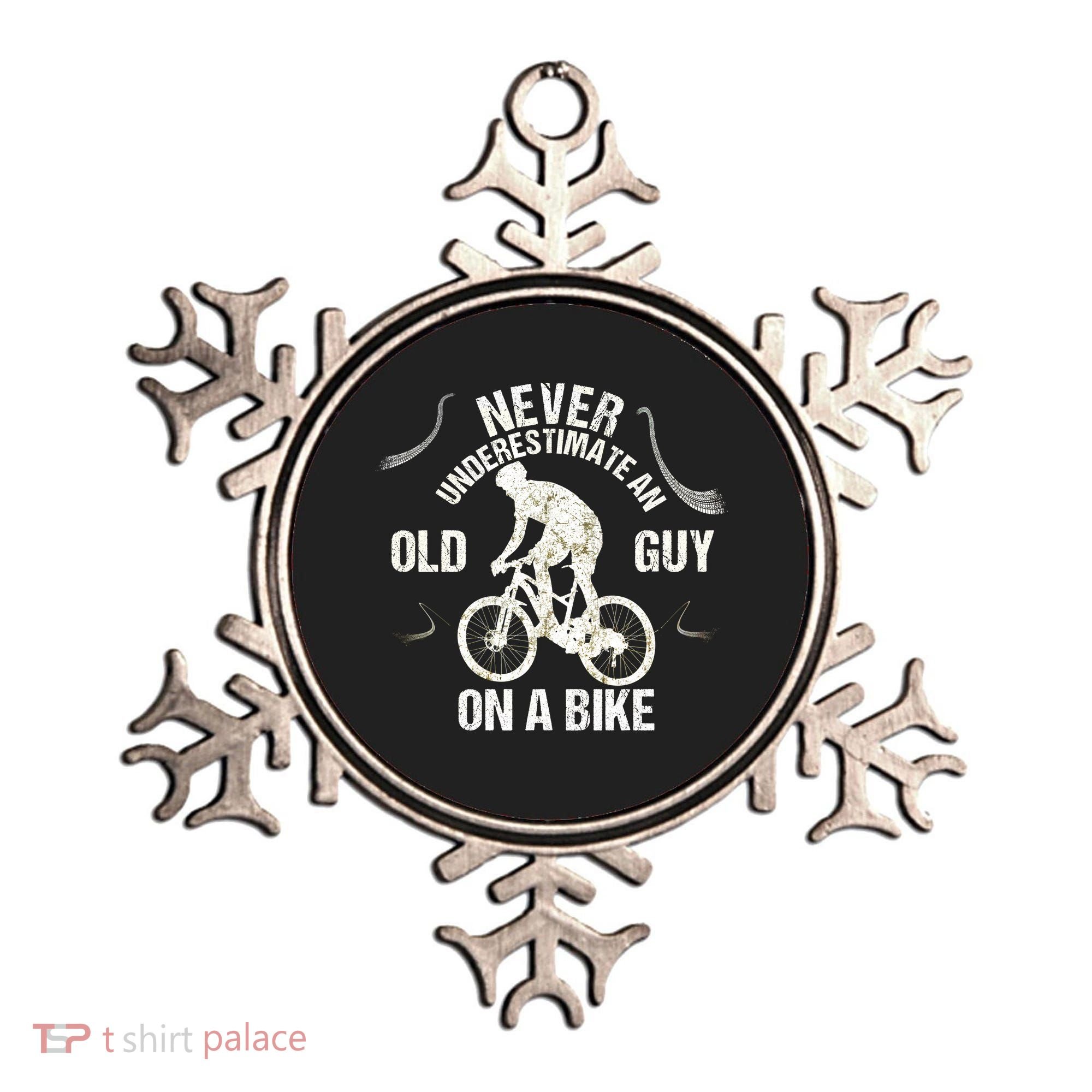 Never Underestimate An Old Guy On A Bike Ornament