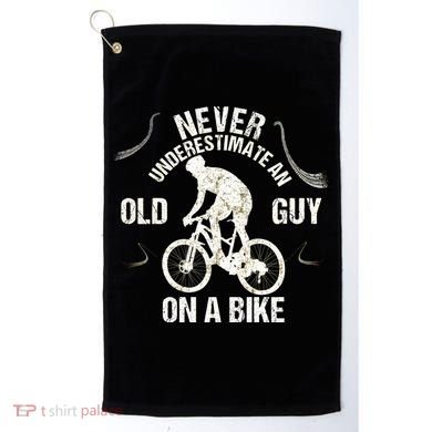 Never Underestimate An Old Guy On A Bike Golf Towel