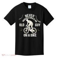 Never Underestimate An Old Guy On A Bike Kids T-Shirt thumb 0