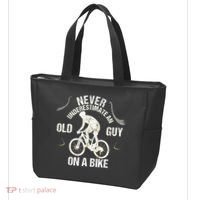 Never Underestimate An Old Guy On A Bike Tote Bag thumb 3