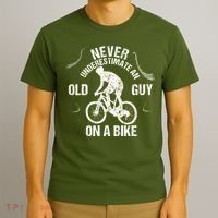 Never Underestimate An Old Guy On A Bike T-Shirt thumb 3