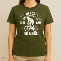 Never Underestimate An Old Guy On A Bike T-Shirt thumb 4