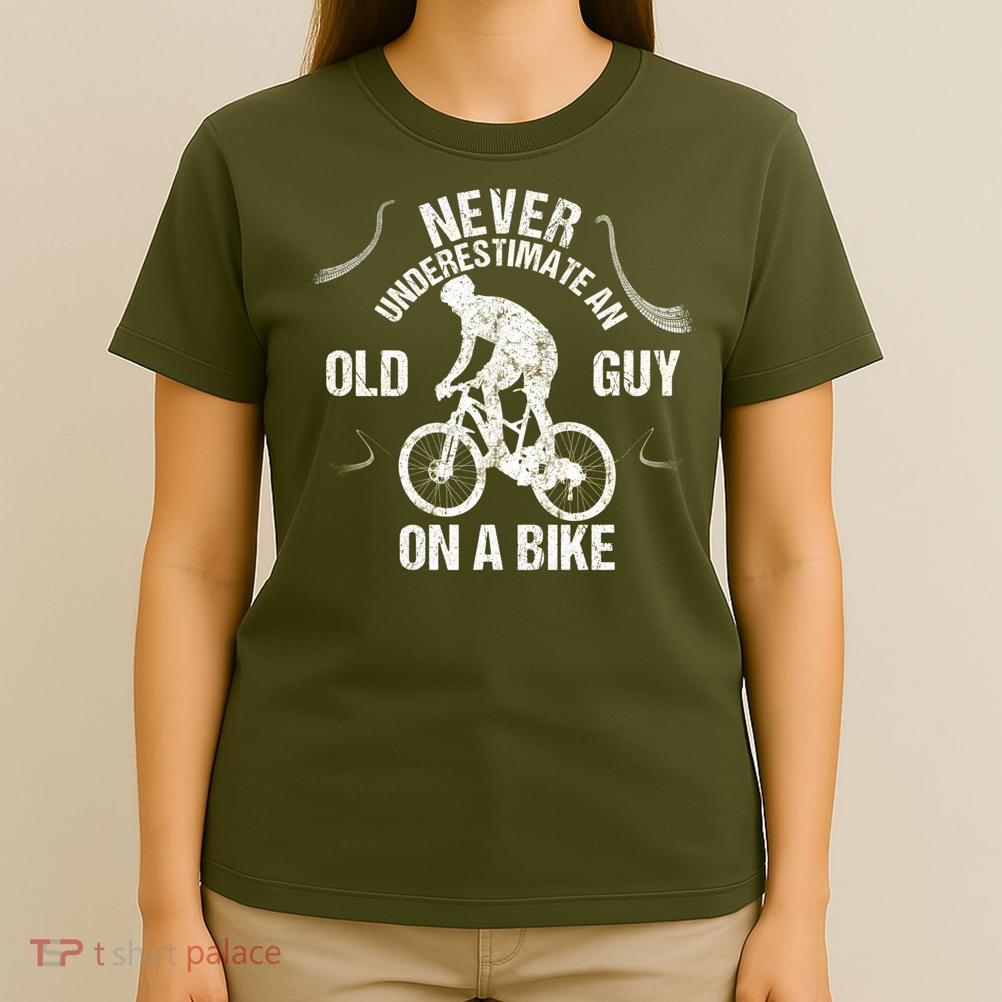 Never Underestimate An Old Guy On A Bike T-Shirt