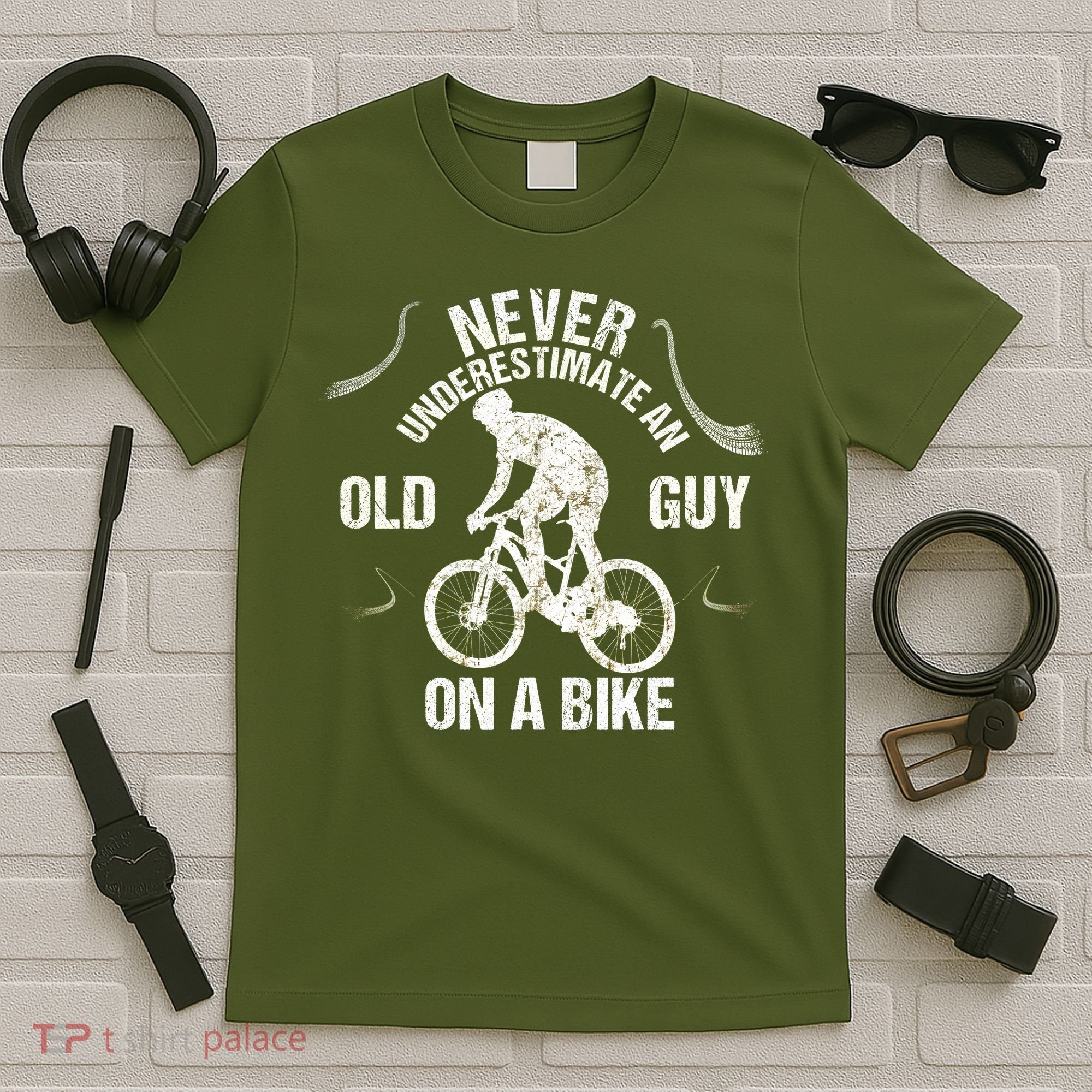 Never Underestimate An Old Guy On A Bike T-Shirt