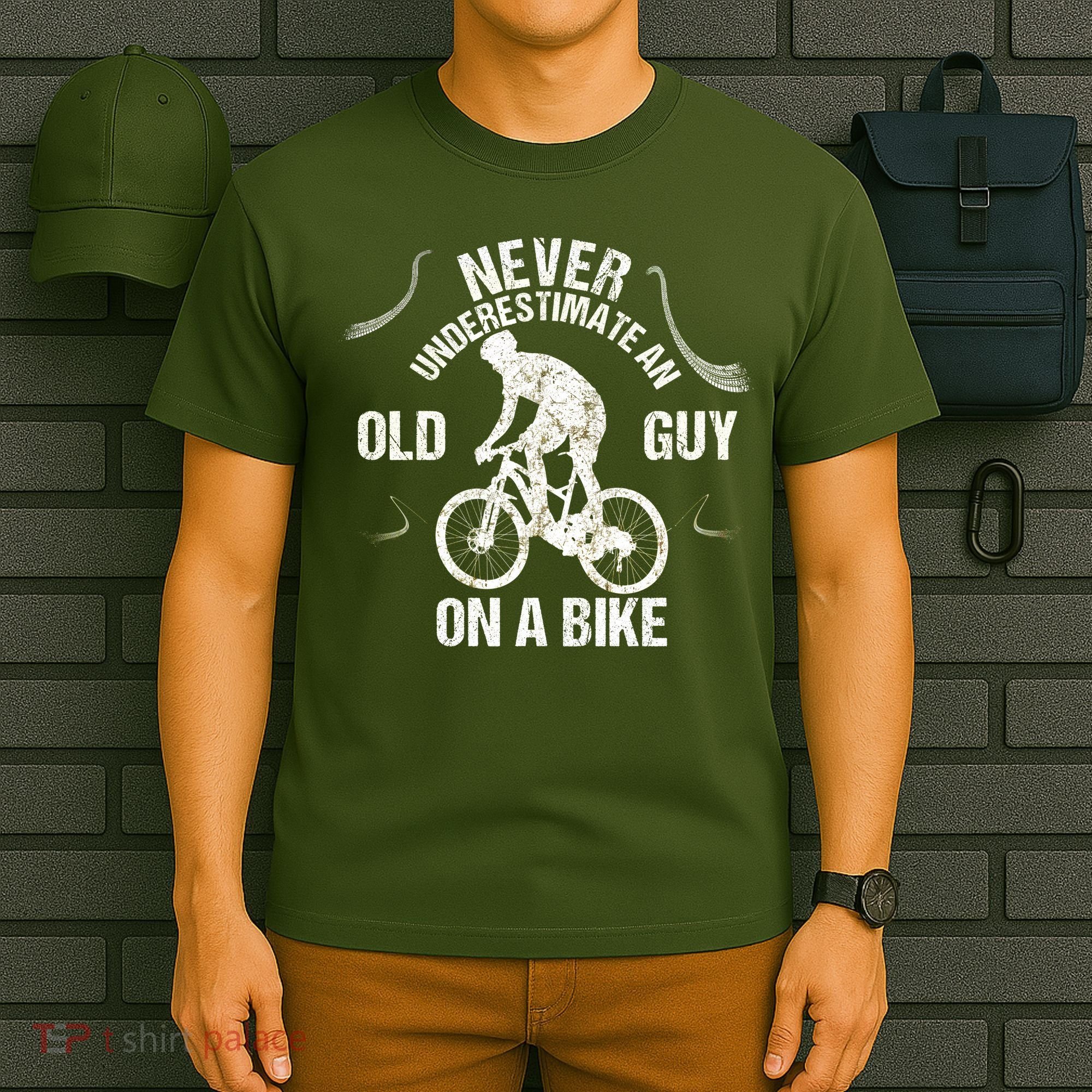 Never Underestimate An Old Guy On A Bike T-Shirt