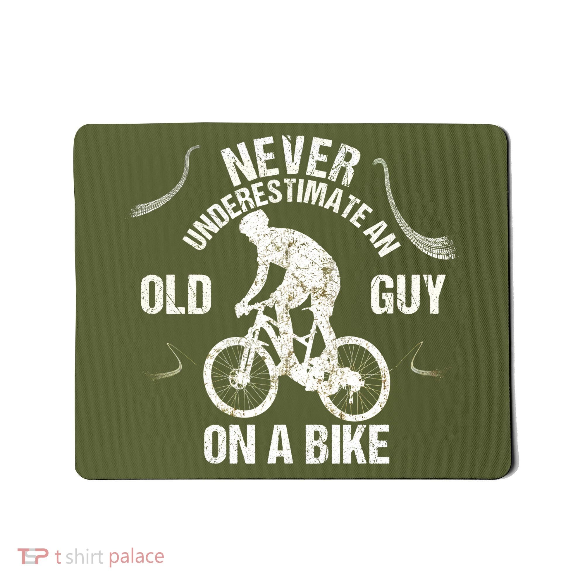 Never Underestimate An Old Guy On A Bike Mousepad