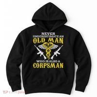 Never Underestimate An Old Man Corpsman Hoodie thumb 0