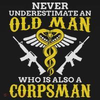 Never Underestimate An Old Man Corpsman Polo thumb 3