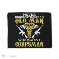 Never Underestimate An Old Man Corpsman Mousepad thumb 0