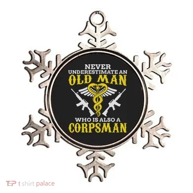Never Underestimate An Old Man Corpsman Ornament