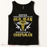 Never Underestimate An Old Man Corpsman Tank Top thumb 2