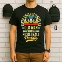 Never Underestimate An Old Man With A Pickleball Paddle T-Shirt thumb 6