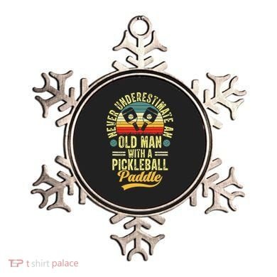 Never Underestimate An Old Man With A Pickleball Paddle Ornament
