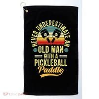 Never Underestimate An Old Man With A Pickleball Paddle Golf Towel thumb 0