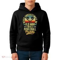 Never Underestimate An Old Man With A Pickleball Paddle Kids Hoodie thumb 4