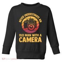 Never Underestimate An Old Man With A Camera Photography Toddler Sweatshirt thumb 0