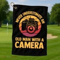 Never Underestimate An Old Man With A Camera Photography Golf Towel thumb 1