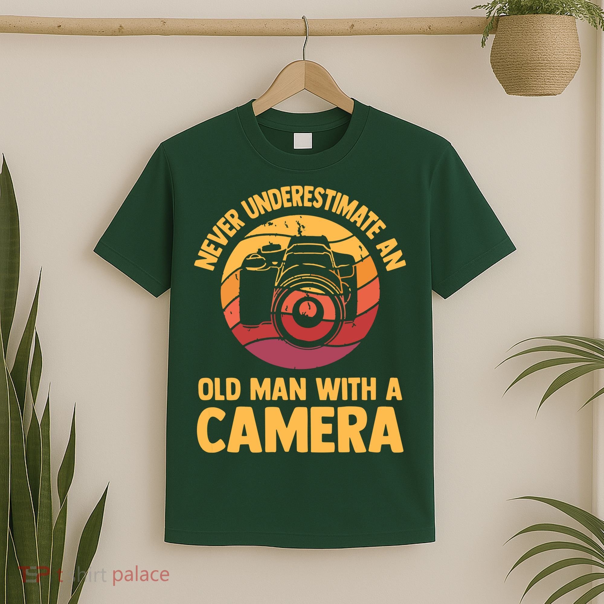 Never Underestimate An Old Man With A Camera Photography T-Shirt