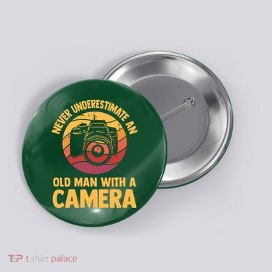 Never Underestimate An Old Man With A Camera Photography Button