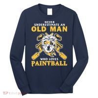 Never Underestimate An Old Man Who Loves Paintball Long Sleeve Shirt thumb 0