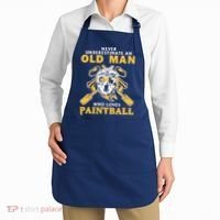 Never Underestimate An Old Man Who Loves Paintball Apron thumb 2