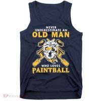 Never Underestimate An Old Man Who Loves Paintball Tank Top thumb 0