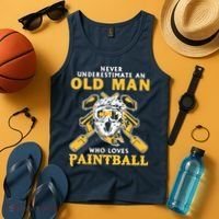 Never Underestimate An Old Man Who Loves Paintball Tank Top thumb 4