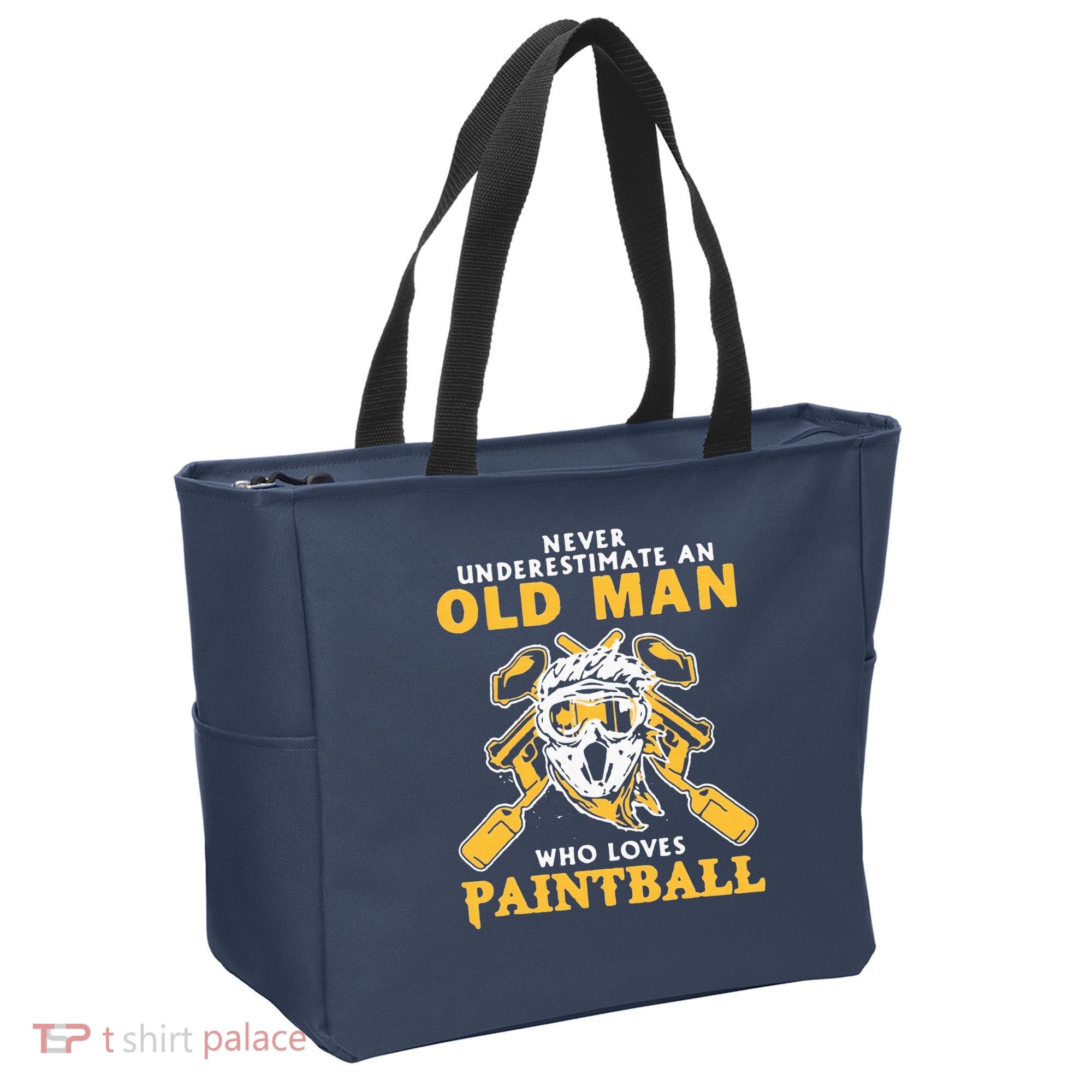 Never Underestimate An Old Man Who Loves Paintball Tote Bag
