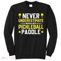 Never Underestimate A Woman With A Pickleball Paddle Sweatshirt thumb 0