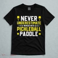 Never Underestimate A Woman With A Pickleball Paddle T-Shirt thumb 5