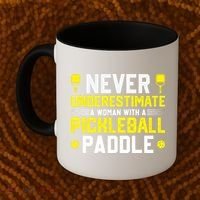 Never Underestimate A Woman With A Pickleball Paddle Coffee Mug thumb 2