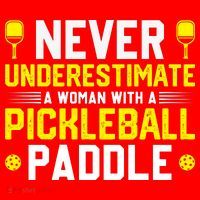 Never Underestimate A Woman With A Pickleball Paddle Santa Hat thumb 1
