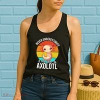 Never Underestimate A Girl With An Axolotl Women's Tank Top thumb 2