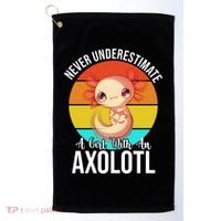 Never Underestimate A Girl With An Axolotl Golf Towel thumb 0