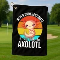 Never Underestimate A Girl With An Axolotl Golf Towel thumb 1
