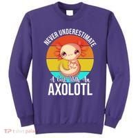 Never Underestimate A Girl With An Axolotl Sweatshirt thumb 0