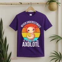 Never Underestimate A Girl With An Axolotl T-Shirt thumb 2