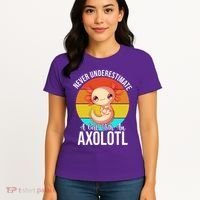 Never Underestimate A Girl With An Axolotl Women's T-Shirt thumb 4