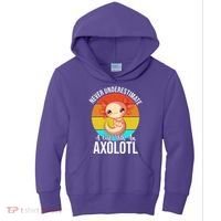 Never Underestimate A Girl With An Axolotl Kids Hoodie thumb 0