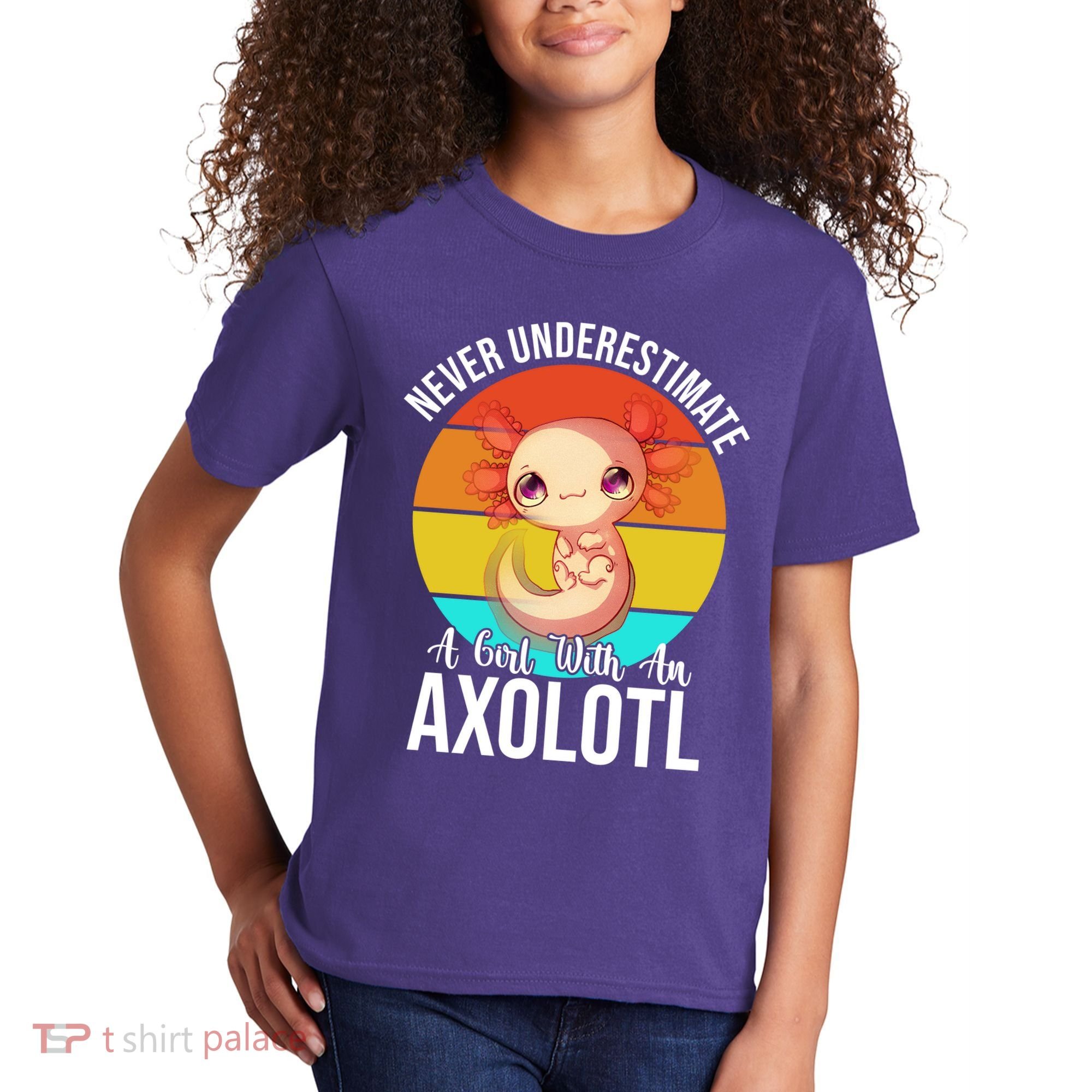 Never Underestimate A Girl With An Axolotl Kids T-Shirt