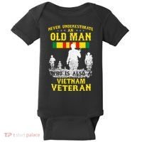 Never Underestimate An OLD MAN Vietnam Veteran Gift Baby Bodysuit thumb 0
