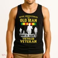 Never Underestimate An OLD MAN Vietnam Veteran Gift Tank Top thumb 3