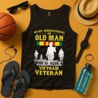 Never Underestimate An OLD MAN Vietnam Veteran Gift Tank Top thumb 4
